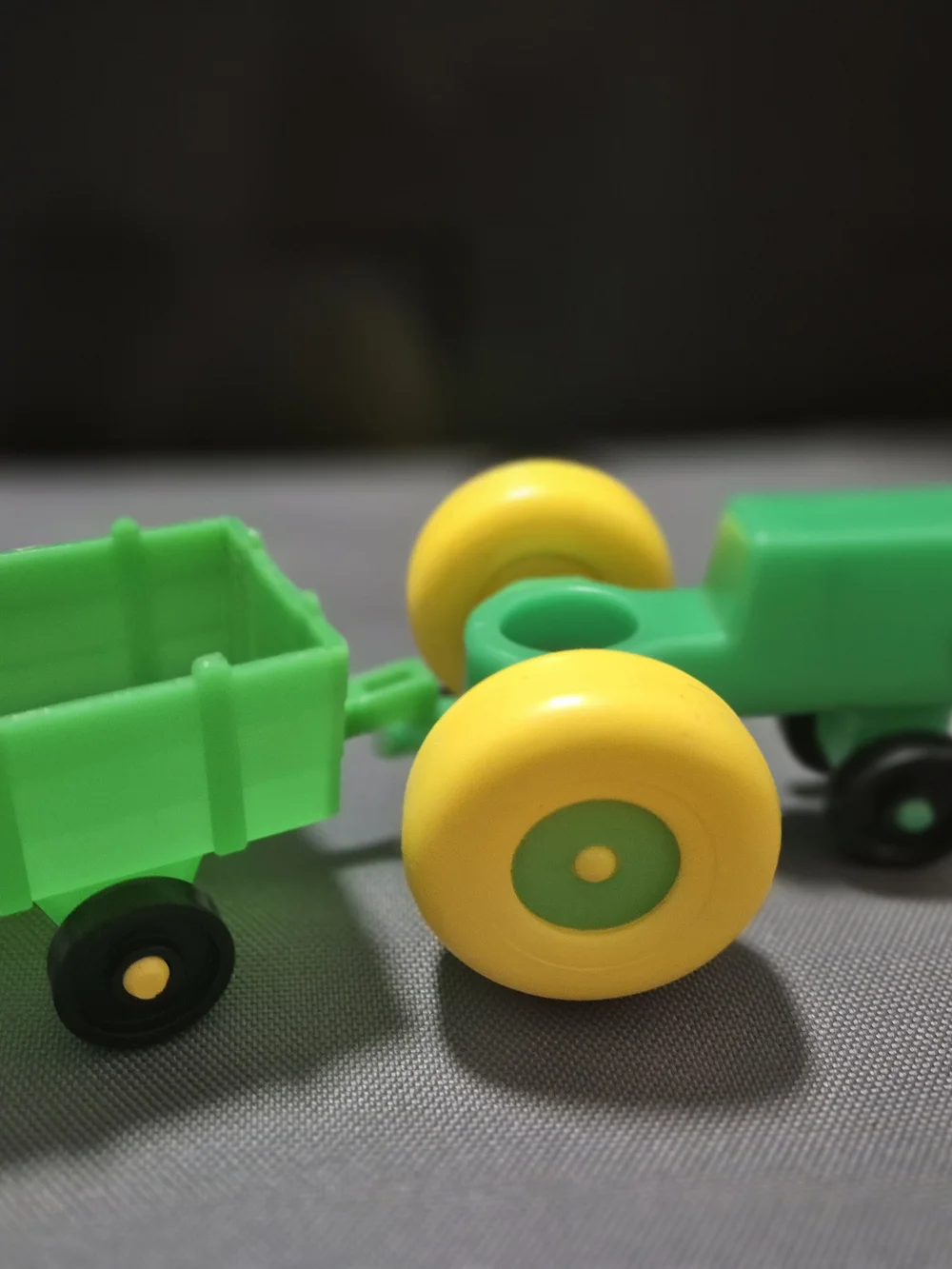 VTG Fisher Price Little People Green Tractor Cart Set